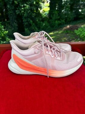 lululemon athletica Women's Light Pink Running Sneakers with Coral Accent